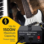 ELC T Series 1500+ Watt Voltage Converter Transformer - Step Up/Down - 110v to 220v / 220v to 110v Power Converter - Circuit Breaker Protection, CE Certified [3-Years Warranty]