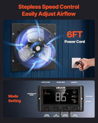 VEVOR 14 inch Shutter Exhaust Fan, Wall Mounted Attic Vent Fan with Smart Programming Variable Speed Temperature Control, 2000 CFM,EC Motor,Timer, for Shed,Garage,Greenhouse Ventilation Cooling,Black