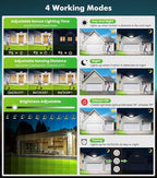 CLY 70W LED Security Lights Motion Sensor Light Outdoor, 6580LM 3 Head Motion Detection Outdoor Lights 6500K IP66 Waterproof, Dusk to Dawn, Flood Light Motion Detector for Entryway Yard Garage