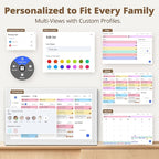 Digital Calendar 15.6-inch Smart Chore Chart, Home Electronic Wall/Tabletop Calendar with Interactive Display/Touch Screen for Family Schedule Planning, Seamless Data Syncs and APP Access