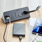 Desk Edge Mount Power Strips with USB Ports-UL Plug Outlets 1250 Joulets Surge Protector Tabletop Power Sockets for Nightstand/Home Office/Dormitory 4 USB Ports & 3AC Outlets