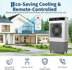 8.4 Gal Portable Evaporative Air Cooler, 3200 CFM Cooler with Remote Timer, 3 Speeds 120° Oscillation 3-Side Cooling Pads, Auto-Swing for Home Workshop Office Garage
