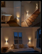 Brightown 2 Pack White Night Lights Plug into Wall, Modern Night Light with Rotating Plug, Dusk to Dawn Sensor, 0-100LM Stepless Dimming Aora Night Light for Hallway Bedroom Bathroom, Soft White