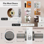 ThorBolt Door Lock Knob with Keypad Keyless Entry Door Knob Electric Coded Indoor Door Knob for Interior Doors Thickness up to 2-1/4", Bedroom, Home Office, Garage, 4xAA Alkaline Battery, M1 Titanium