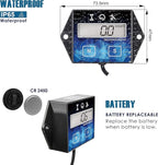Runleader Small Engine Hour Meter, Digital Tachometer, Maintenance Reminder, Battery Replaceable, User Shutdown, Use for ZTR Lawn Mower Tractor Generator Marine Outboard ATV (HM011F)