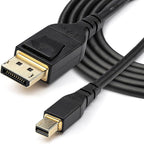 StarTech.com 3ft (1m) VESA Certified Mini DisplayPort to DisplayPort 1.4 Cable - 8K 60Hz HBR3 HDR - Super UHD mDP to DP 1.4 Cord - Slim (34 AWG) Ultra HD 4K 120Hz - Monitor/Video Cable (DP14MDPMM1MB)