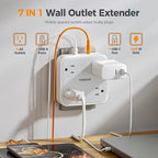 Multi Plug Outlet Extender, TESSAN Surge Protector Splitter with 3 USB (1 USB C Port) Wall Charger, Multiple Expander for Travel, Home, College Dorm Room
