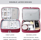 mygreen Travel Cable Organizer Bag, Two-Layer Electronics Accessories Organizer Bag for Cables, Chargers, Power Bank, Mouse,iPad, Phone, Kindle, SD Card, Wires, Cords, and Accessories Red
