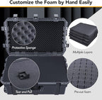 Lykus HC-7530 Large Waterproof Hard Case with Wheels and Customizable Foam, Interior Size 29.5x17.7x11.8 inch, Suitable for cameras, lenses, electronic equipment and more