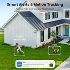 AOSU Solar Security Cameras Wireless Outdoor - 3K 5MP Home Security Camera, 360° Panoramic View, 400-Lumen Floodlight Camera, Color Night Vision, WiFi Cameras, Auto Tracking, AI Human Detection,2 Pack