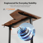 Agilestic Electric Standing Desk, L-Shaped 59 Inches Height Adjustable Desk, Sit and Stand up for Work Office Home, Ergonomic Rising Computer Table for Home Office with Splice Board, Rustic Brown