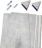 Palisade 78in x 36in x 36in Waterproof Vinyl Corner Shower Surround Kit with Accessories in Urban Coast