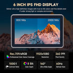 VILTROX DC-X3 2000 Nits SDI Camera Field Monitor Kit with Rig Cage, 4K HDMI 6" Touchscreen On Camera Video Monitor w Sunshade Hood/Battery, 3D Lut 1920X1080 HD Full Waveform Focus Peaking VectorScope