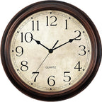 KECYET Wall Clock 10 Inch Battery Operated Silent Non-Ticking Analog Wall Clocks Vintage Retro Rustic Style Decorative for Bedroom Living Room Kitchen Office (Bronze)