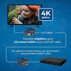 OREI 4K HDMI Extender Over IP CAT6 - 4K@60Hz One to Many Upto 400 Feet, Loop Out - Send to Multiple Location Over 1G Switch (EX-500-K)