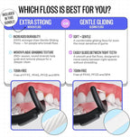 FLAUS Electric Flosser Refills (Oprah's List, Shark Tank) 90ct Extra Strong Woven Dental Floss Heads - No Break, Ultra Durable Refillable Dental Floss Picks for Teeth, Flossing Denstist Tooth Flossers