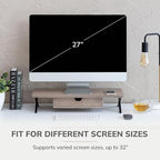 Anji Mountain Monitor Stand - Desktop Organizer & Laptop Riser, Ergonomic Monitor Riser, Space-Saving Monitor Stand for Desk, Durable Construction, Easy Assembly, Ideal for Home & Office,Biscotti
