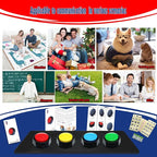 ANLIKY Recordable Buttons, Dog Buttons for Communication, Pack of 4 Colored Buzzers with Mat & 30 Scene Stickers 15 Custom Stickers. Non-Slip Stickers Inside