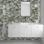 Vamos Tile 100-Piece Glossy Ice Green Peel and Stick Backsplash Tile,3''x6'' PVC Subway Tile with White Grout,Stick on Backsplash for Kitchen/Bathroom/Fireplace