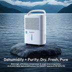 Yaufey 2025 Most Efficient Energy Star Dehumidifier for 2,000 Sq. Ft. Home, Basement and Large Room - Powerful, Quiet with Humidity Control, Timer, Drain Hose and Water Tank