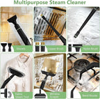 Steam Cleaner, Portable Steamer for Cleaning with 16pcs Accessories, 6-Level Adjustable, 15s Heat-Up, Handheld Steam Cleaner for Home for Tile, Grease, Dirt, Grout, Car Detailing, Green