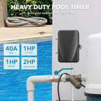 BN-LINK Pool Timer, Outdoor Mechanical Timer Switch for Water Heater, Pool Pump, Metal Casing, Heavy Duty 40A 120-277 VAC 2HP