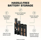 Storacell by Powerpax Slimline AAA Battery Storage Caddy, Black, Holds 4 Batteries (Not Included)