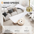 WINGBO 64" Wet Rated Outdoor Ceiling Fan with Lights, 4 ABS Plastic Blades, Reversible DC Motor, 6-Speed Remote Control, 3 CCT, Waterproof Ceiling Fan for Patio Porch Gazebo Garage, Gloss White
