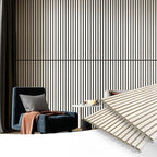 Art3d 2 Wood Slat Acoustic Panels for Wall and Ceiling - 3D Fluted Sound Absorbing Panel with Wood Finish - White Elm