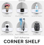 Mini Corner Shelf Mount for Security Cameras, Baby Monitors, Speakers, Plants & More, Universal Holder, Strong Adheasive, Easy to Install, No Mess, Screwless by Brainwavz (White)