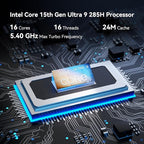 GEEKOM IT15, The Most Powerful AI Mini PC with Intel Ultra 9 285H(15th Gen) 99 Tops | 32GB DDR5, 2TB SSD | Arc 140T GPU | WiFi 7, 8K Quad Display, Win11 Pro, Video Editing, Coding, and Multitasking