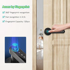 CATCHFACE Smart Fingerprint Lock - WiFi Enabled, Biometric Door Lock with Free App, Share Ekey and IC Card (Matte Black)