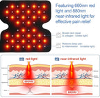 PEEWF Wireless Red Light Therapy for Knee Pain Relief – 660nm Red & 880nm Infrared Heating Pad for Arthritis, Joint & Muscle Pain – Adjustable Fit, Ideal for Seniors & Home Use