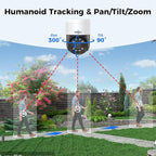 【Human Tracking+300°Pan 90°Tilt】 Hiseeu 4K PoE Security Camera System,Wired NVR Security Camera System w/8 * 5MP PoE PTZ Camera Outdoor&Indoor,2-Way Audio,Color Night Vision,7/24 Record