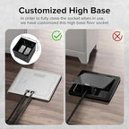 Vagueior Recessed Flat Hidden Floor Electrical Outlet Box Kit,Stainless Steel Cover with 4 * 20A Tamper-Resistant Receptacle Outlet and 5V/4.8A USB Port,UL Certified,Silver