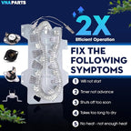 DV42H5200EP A3 DV42H5200EF A3 DV5451AEW XAA DV40J3000EW A2 DVE50R5400V A3 DV219AEW XAA Dryer Heating Element And Thermostat Replaces For Samsung DV395ETPASU A1 DV448AEP XAA DV350AEW XAA DV330AEB XAA