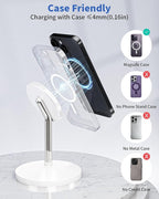 Magnetic Wireless Charger Stand, 25W Fast Mag Safe Charger [Qi2.2 Certified] iPhone Stand, 6FT Magnet Wireless Charging Station/Pad for iPhone 17 Air 17 Pro 17 Pro Max 16 15 14 13 12,AirPods Pro 2/3/4