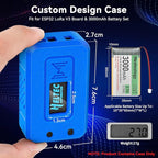 Meshnology Case for LoRa ESP32 V3 Module Board Device Set - Development Board Antenna 3000mAh Battery All-in Enclosure OLED Screen Protection Shell with Type C Interface (N35 Version, Blue)