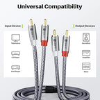 GEARit RCA Cable (15FT) 2RCA Male to 2RCA Male Stereo Audio Cables Shielded Braided RCA Stereo Cable for Home Theater, HDTV, Amplifiers, Hi-Fi Systems, Car Audio, Speakers, 15 Feet