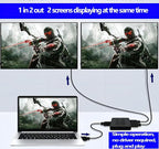 HDMI Splitter 1 in 2 Out【with 3HDMI Cables + 1USB Strip Power Cable 】 1×2 Power HDMI Splitter/Distributor 2 Ports for Dual Monitors Copy/Mirror Support 4K@30Hz 1080P Full HD 3D LED PS3/4 etc
