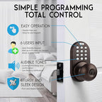 MiLocks TKK-02OB Digital Door Knob Lock with Electronic Keypad, Oil Rubbed Bronze, Keypad Lockable