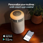 BLUEAIR Purifier for Bedroom - Mini Restful - Sunrise Clock with HEPASilent Filtration and Wake Up Light - Cleans Air and Supports Circadian Rhythm - USB-C and App Connectivity, Beige