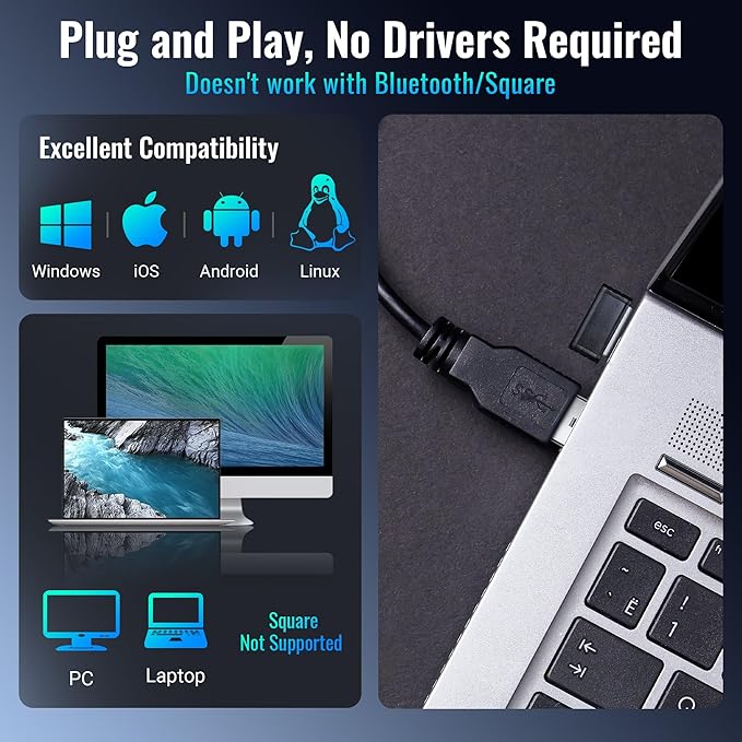 Tera Barcode Scanner 1D Wireless with Battery Level Indicator Versatile 2-in-1 (2.4Ghz Wireless+USB 2.0 Wired) 328 Feet Transmission Distance Rechargeable Barcode Reader USB Handheld Bar Code Scanner