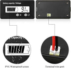 Frienda 2 Pieces Dc 12v 24v 36v 48v 60v 72v 84v Golf Cart Battery Meter with Alarm, Front Setting and Switch Key Battery Capacity Voltage Indicator Gauge Acid and Lithium Ion Indicator(White)