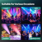 SmarketBuy Stage Lights with Sound Activated & DMX Control, 8 Pack 18x3 W LED Par Lights, Versatile DJ Light for Stage Uplighting, Wedding, Party Events, Clubs,Music Shows & Holiday Decorations