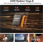 GEEKOM A5 Pro Mini PC (2026) with AMD Ryzen 5 7430U, 16GB DDR4 RAM(Upgradable to 96GB, Not LPDDR), 1TB NVMe SSD, Windows 11 Pro Desktop Computer Support 4 Displays/8K/Wi-Fi 6/6xUSB, 3-Year Coverage