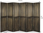 ECOMEX 6 Panel Room Divider, 5.6Ft Pegboard Display Wooden Room Divider Folding Privacy Screen Room Divider Freestanding Peg Board Display for Trade Show Craft Show Home Wall Organizer, Retro Brown