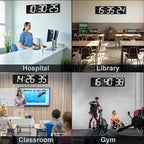 CHKOSDA 28.4'Large Digital Wall Clock,Automic Digital Clock with Alarm,Clendar and Termperature,Auto Time Sync with Easy Operation, Big Timer with Countdown and Countup (White)