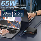 420W USB C Charger Block,10-Port Charging Station GaN Fast Charging Type C & USB A Wall Charger Adapter for MacBook Pro/Air,iPhone,iPad,Dell XPS,Samsung Galaxy(Black)