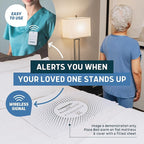 Lunderg Large Bed Alarm for Elderly Adults - Wireless Sensor Pad (20” x 30”) & Pager - Safety Bed Alarms and Fall Prevention for Elderly and Dementia Patients - for Patients That Move a lot